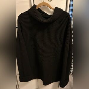 Anthropologie Pilcro turtleneck black rib knit sweater. Size XL.